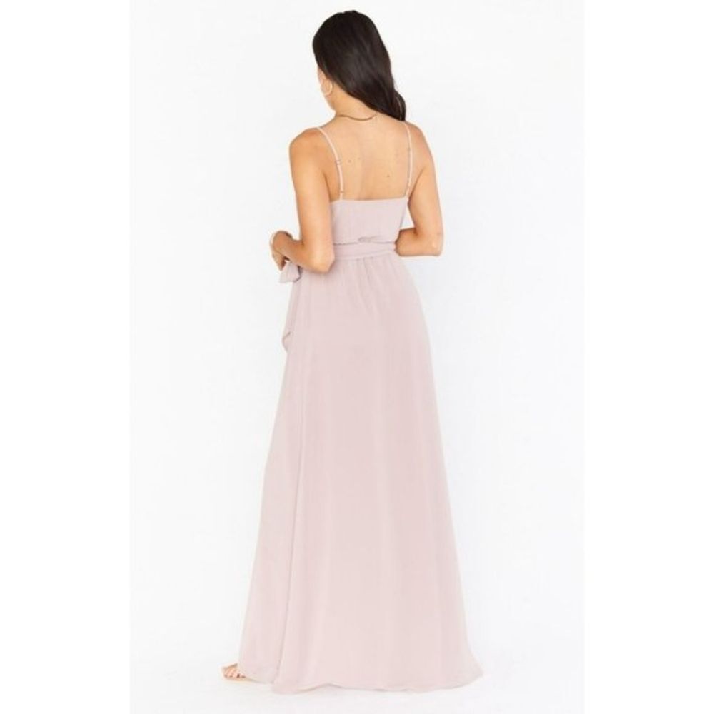 Show Me Your Mumu Bridesmaid Party Dress Liz Long side Tie Dune/ Tan NWT Sz S - Picture 4 of 8